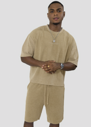 Stone Grid 001 Boxy Tee + Shorts