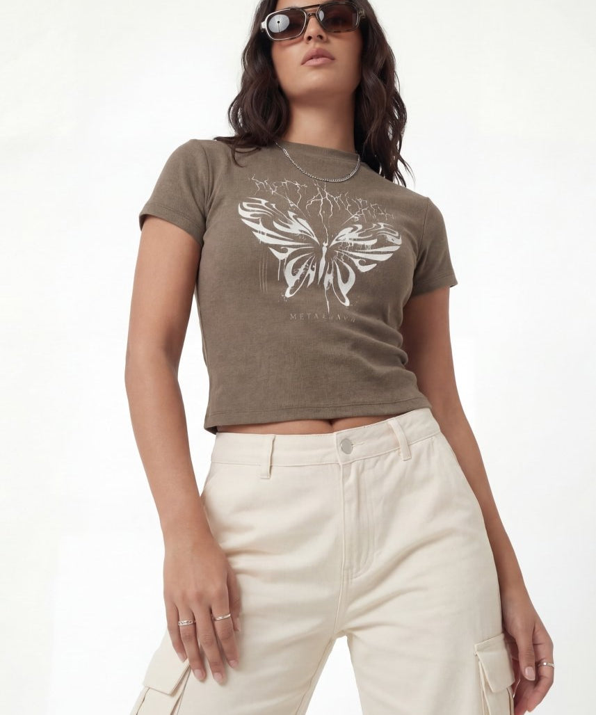 Butterfly Slim Fit Tee - TOPARADI