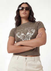 Butterfly Slim Fit Tee - TOPARADI