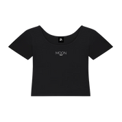 Black / S Essential Cotton Bodycon Crop Top