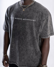 Gray / S Faith Moves Mountains | Acid Wash Oversized T-Shirt