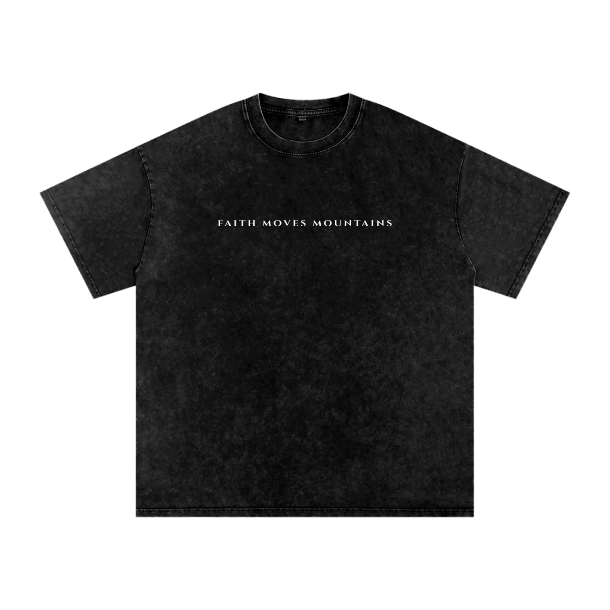  S Faith Moves Mountains | Acid Wash Oversized T-Shirt