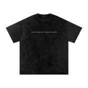 Black / S Faith Moves Mountains | Acid Wash Oversized T-Shirt