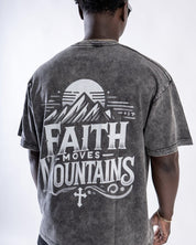 Faith Moves Mountains | Acid Wash Oversized T-Shirt