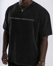Black / S Faith Moves Mountains | Acid Wash Oversized T-Shirt