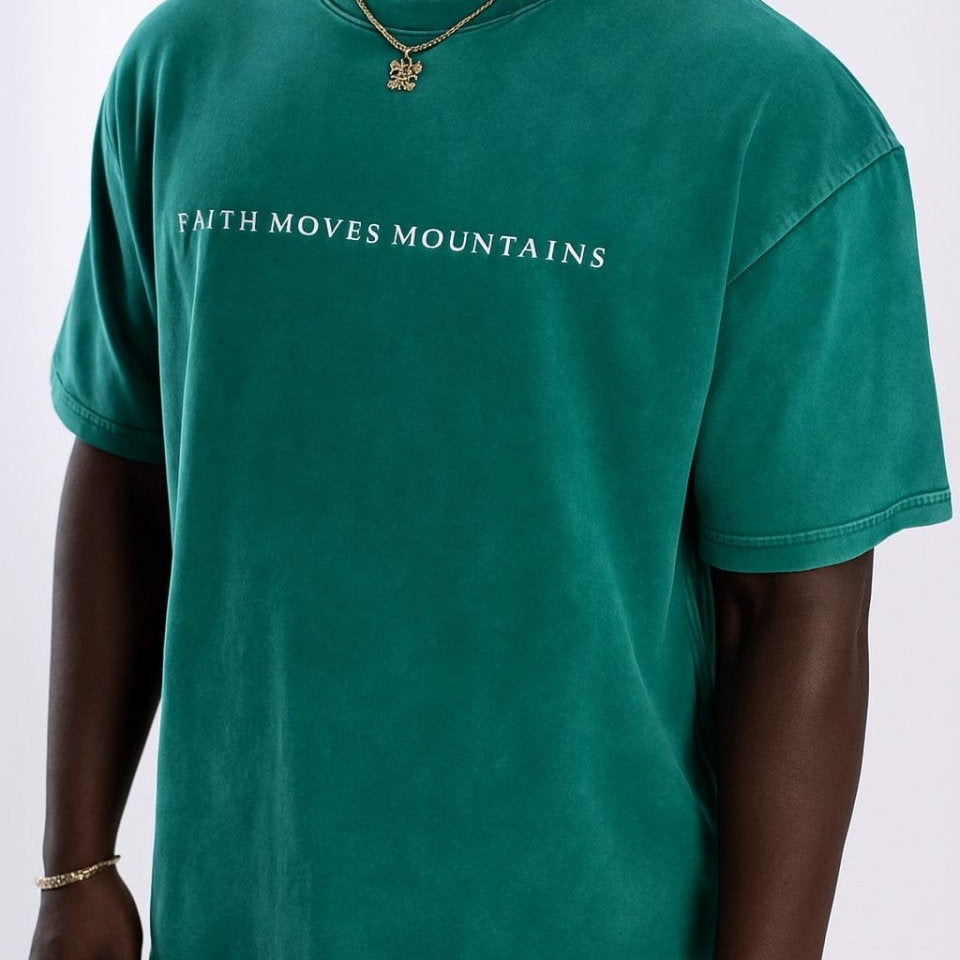  S Faith Moves Mountains | Acid Wash Oversized T-Shirt