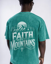 Faith Moves Mountains | Acid Wash Oversized T-Shirt