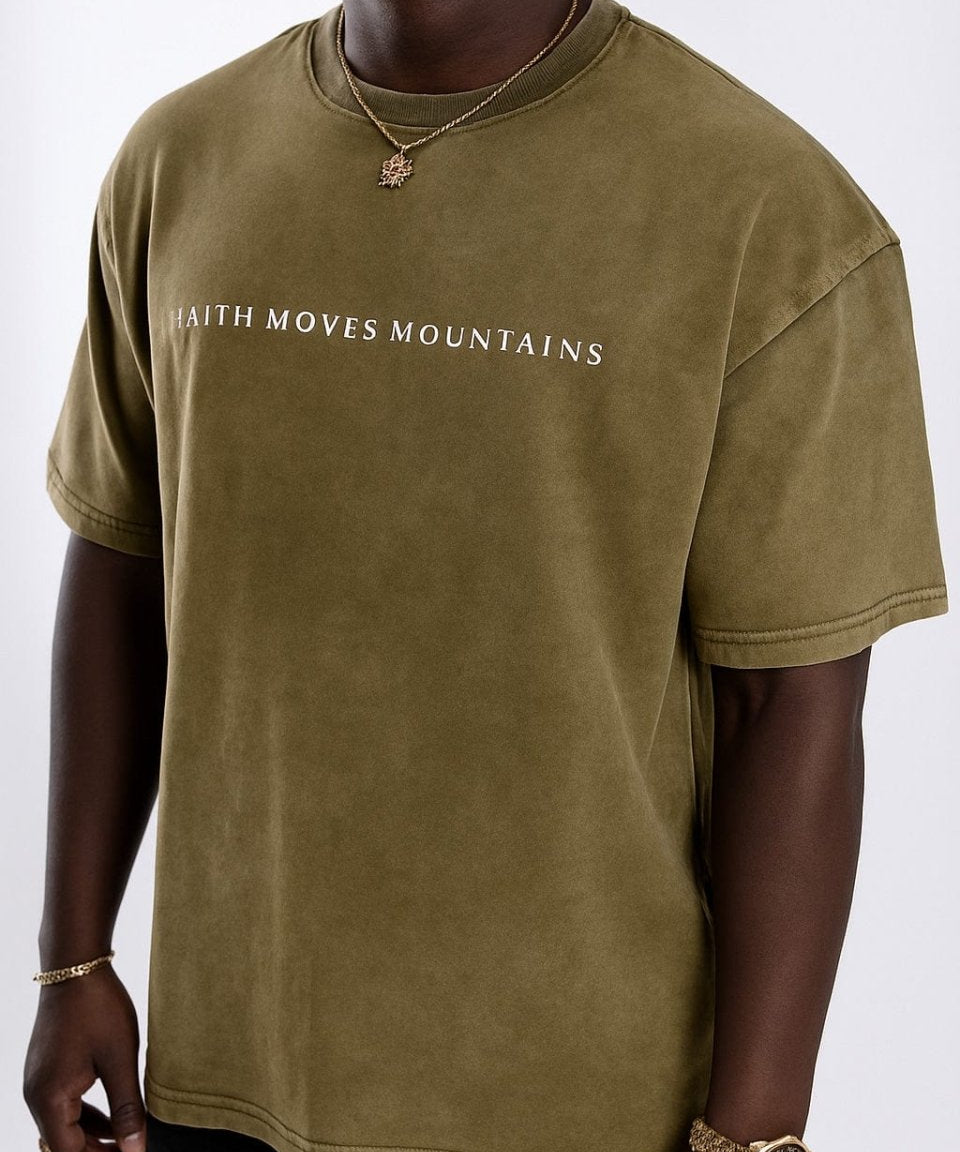  S Faith Moves Mountains | Acid Wash Oversized T-Shirt
