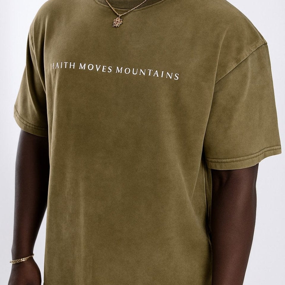  S Faith Moves Mountains | Acid Wash Oversized T-Shirt