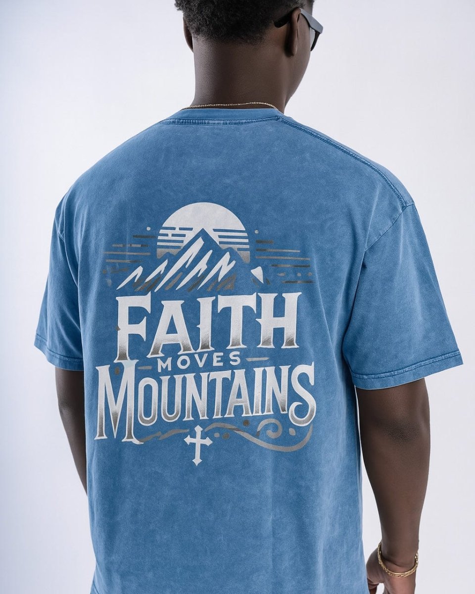 Faith Moves Mountains | Acid Wash Oversized T-Shirt