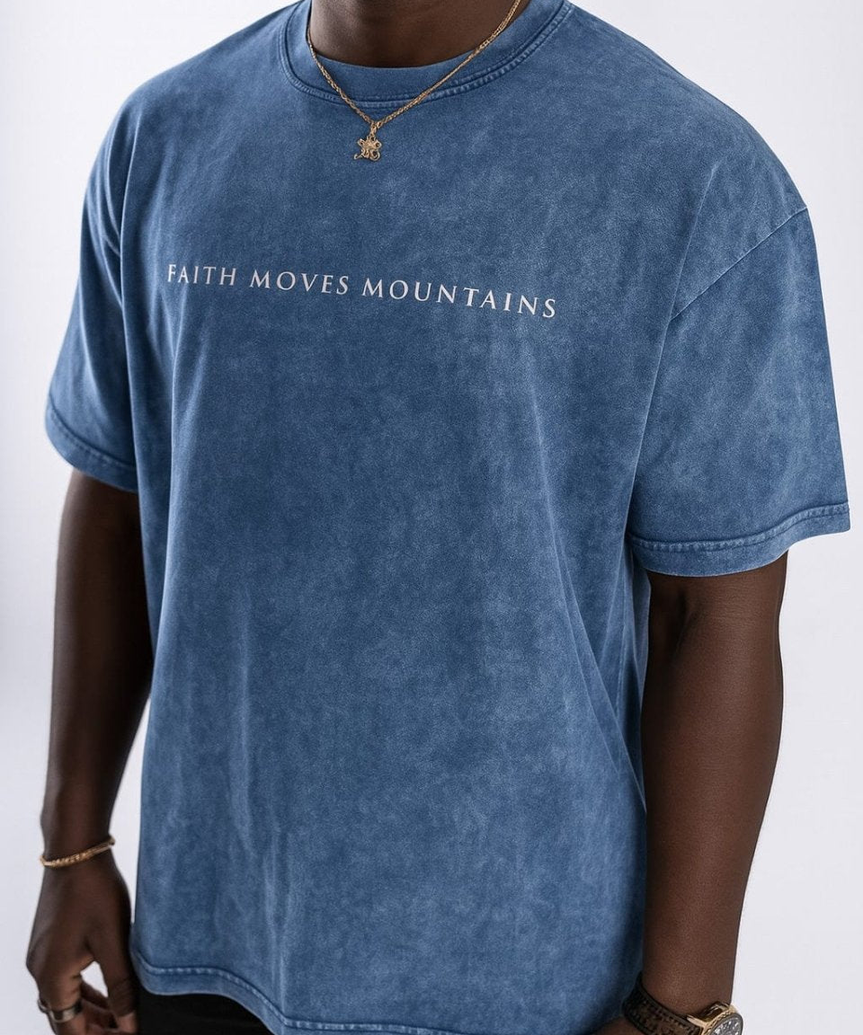  S Faith Moves Mountains | Acid Wash Oversized T-Shirt