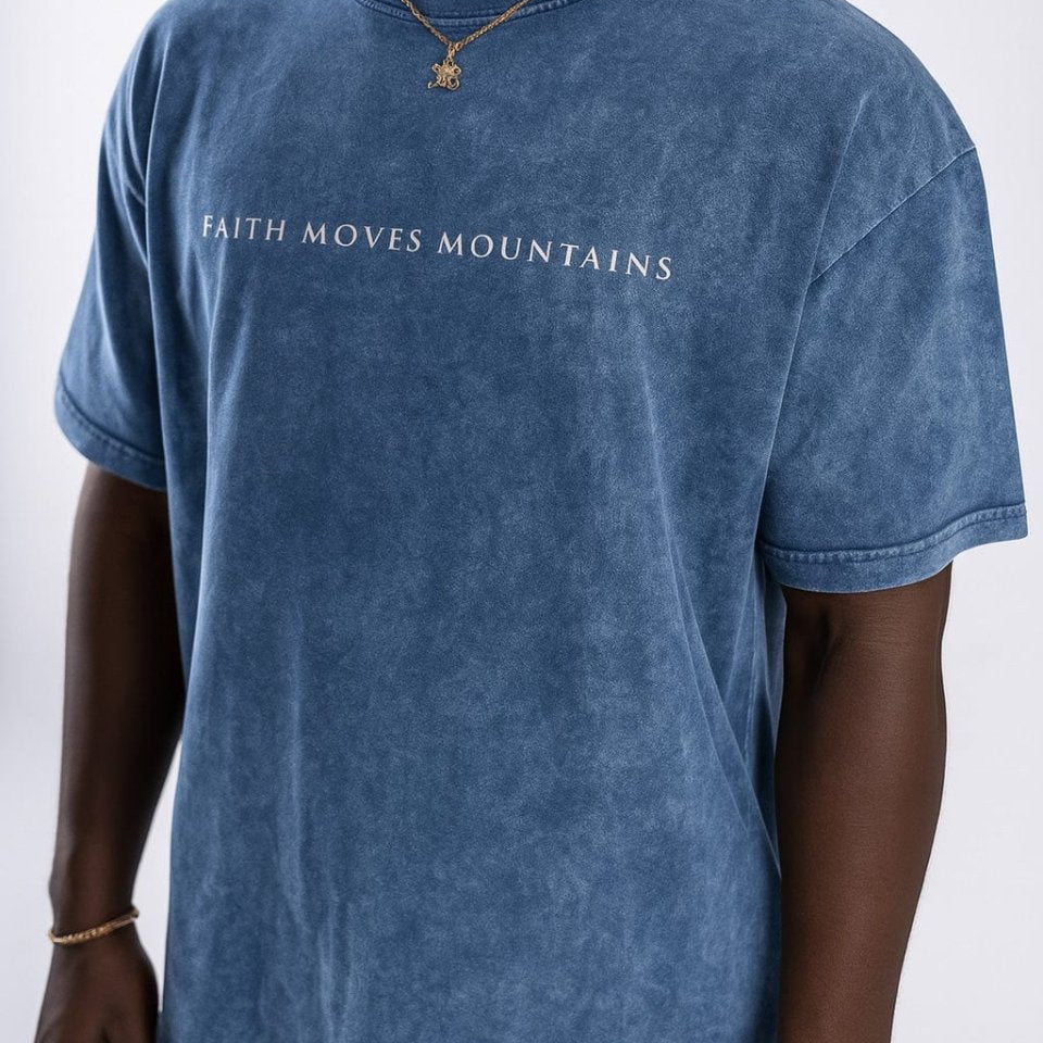  S Faith Moves Mountains | Acid Wash Oversized T-Shirt