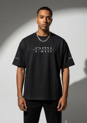 Black / XS Faith Moves Mountains | Black Boxy Graphic Tee – Matthew 17:20