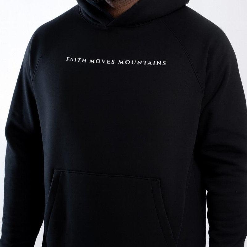  S Faith Moves Mountains | Essential Raglan Sleeve Hoodie