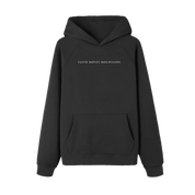 Black / S Faith Moves Mountains | Essential Raglan Sleeve Hoodie