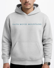 Gray / S Faith Moves Mountains | Fleeced Boxy Hoodie