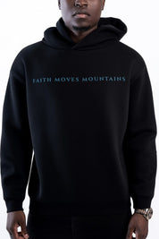 Black / S Faith Moves Mountains | Fleeced Boxy Hoodie