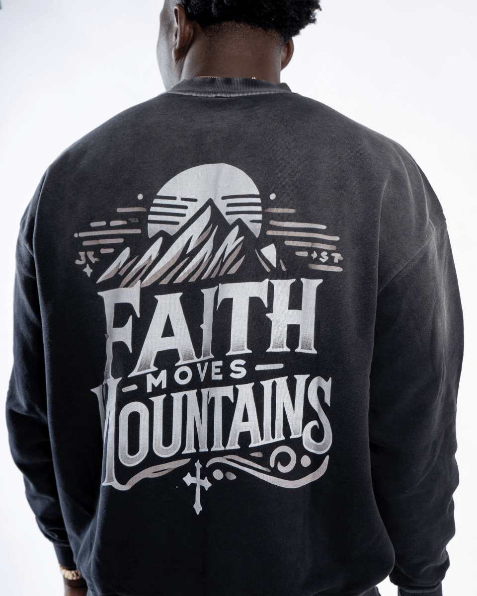 Faith Moves Mountains | Monkey Wash Drop-Shoulder Sweatshirt
