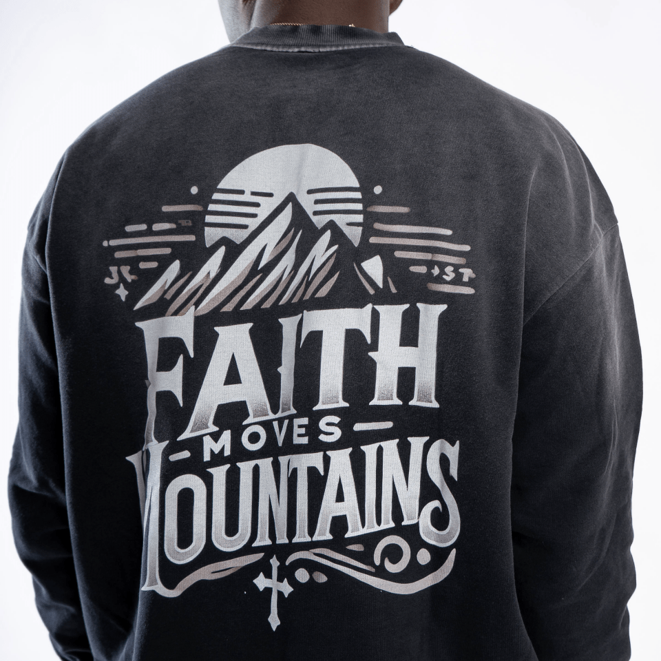 Faith Moves Mountains | Monkey Wash Drop-Shoulder Sweatshirt