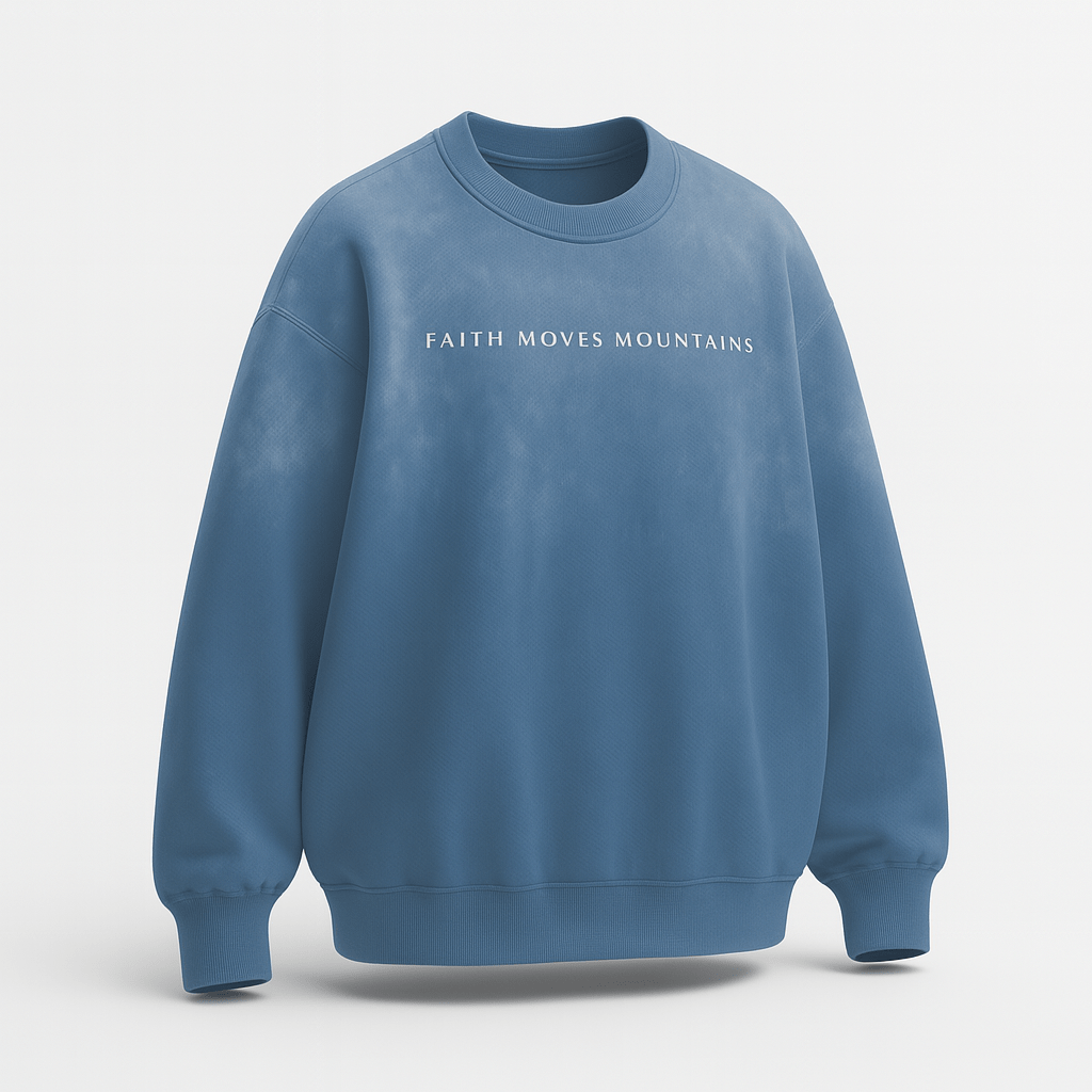  S Faith Moves Mountains | Monkey Wash Drop-Shoulder Sweatshirt
