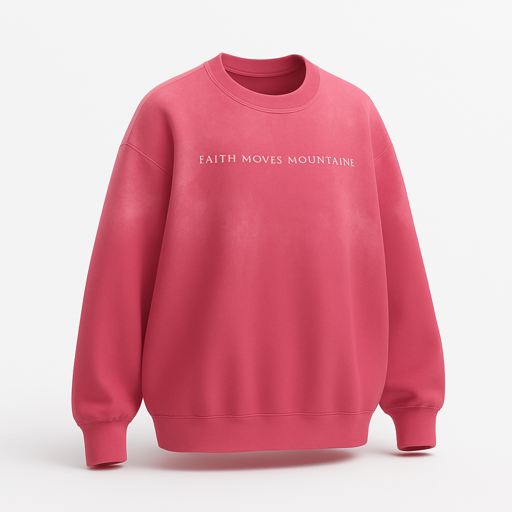  S Faith Moves Mountains | Monkey Wash Drop-Shoulder Sweatshirt