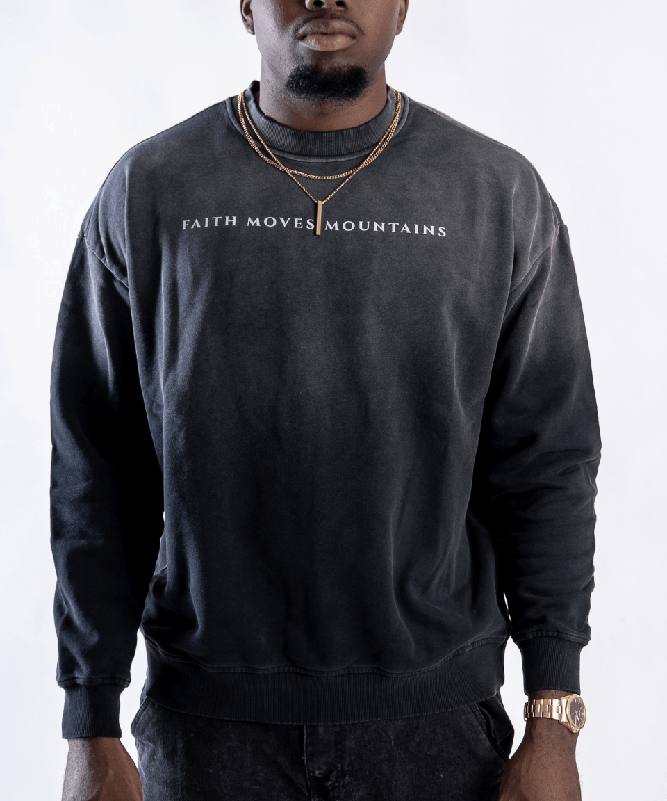 Faith Moves Mountains | Monkey Wash Drop-Shoulder Sweatshirt