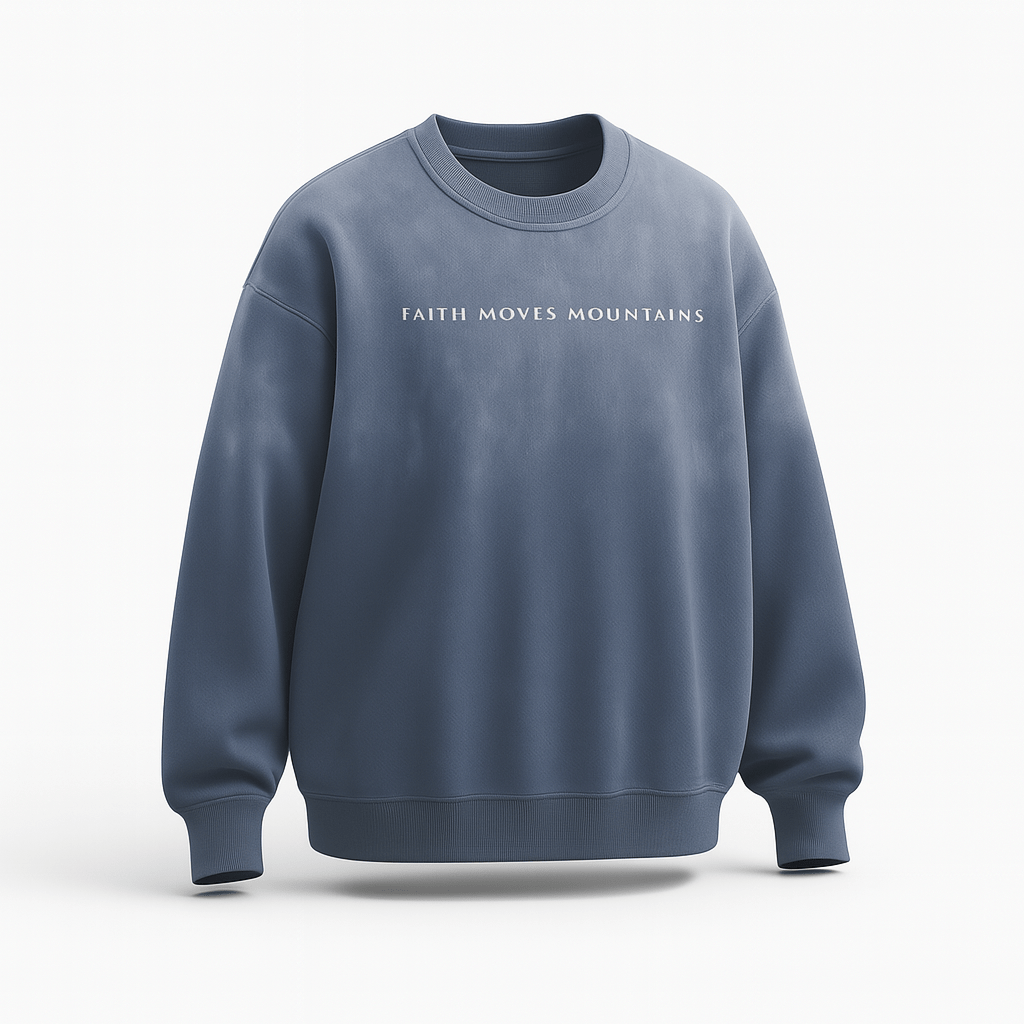  S Faith Moves Mountains | Monkey Wash Drop-Shoulder Sweatshirt