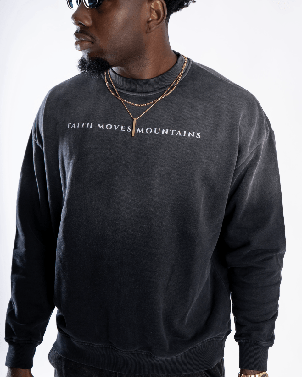 Faith Moves Mountains | Monkey Wash Drop-Shoulder Sweatshirt