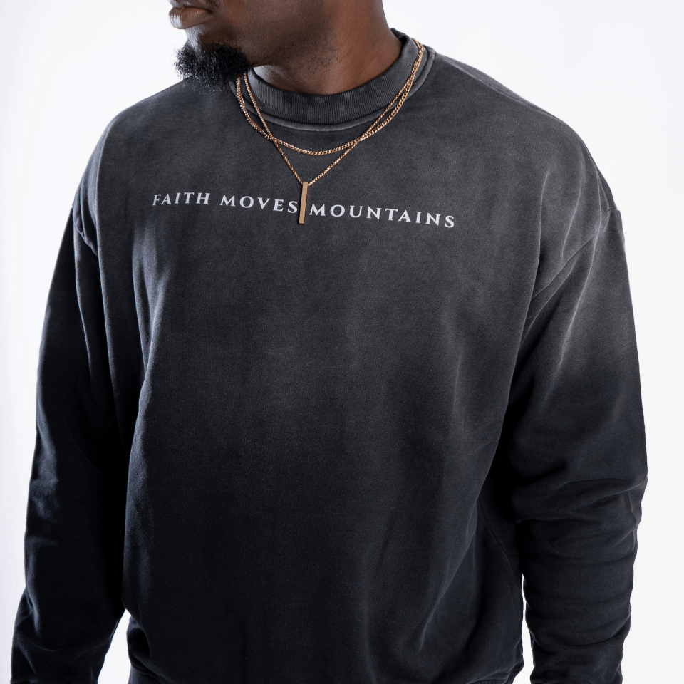 Faith Moves Mountains | Monkey Wash Drop-Shoulder Sweatshirt