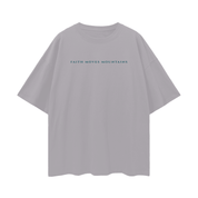 Gray / S Faith Moves Mountains | Oversized Drop-Shoulder Tee
