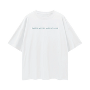 White / S Faith Moves Mountains | Oversized Drop-Shoulder Tee