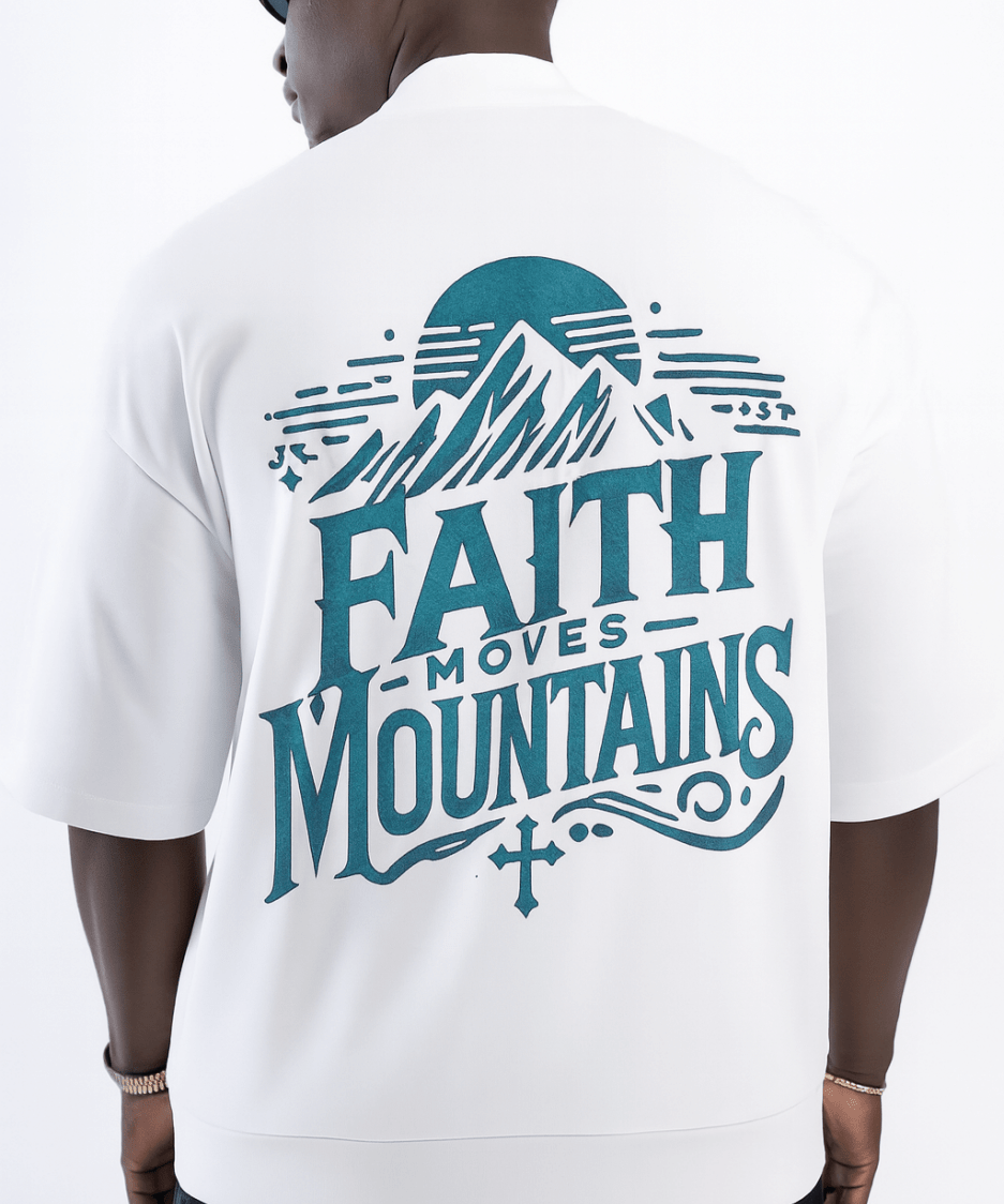 Faith Moves Mountains | Oversized T-Shirt Heavyweight Cotton