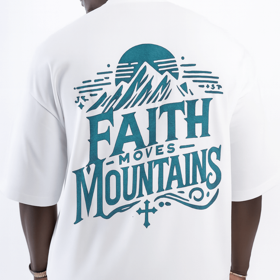 Faith Moves Mountains | Oversized T-Shirt Heavyweight Cotton