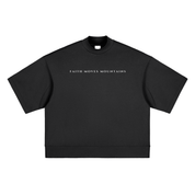 Black / M Faith Moves Mountains | Oversized T-Shirt Heavyweight Cotton