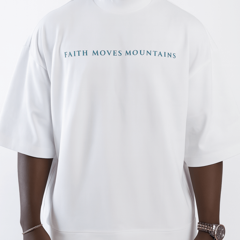 Faith Moves Mountains | Oversized T-Shirt Heavyweight Cotton