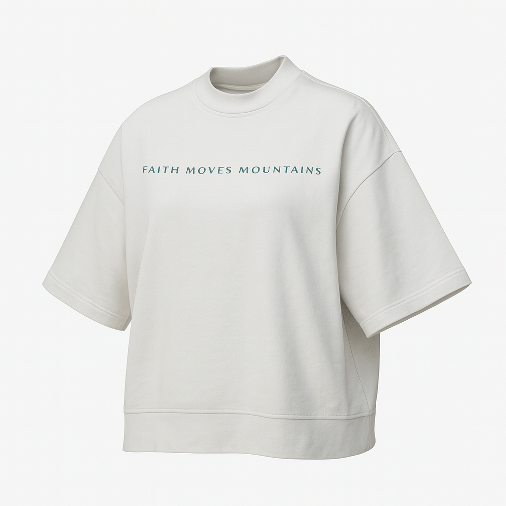  M Faith Moves Mountains | Oversized T-Shirt Heavyweight Cotton