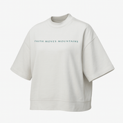 White / M Faith Moves Mountains | Oversized T-Shirt Heavyweight Cotton