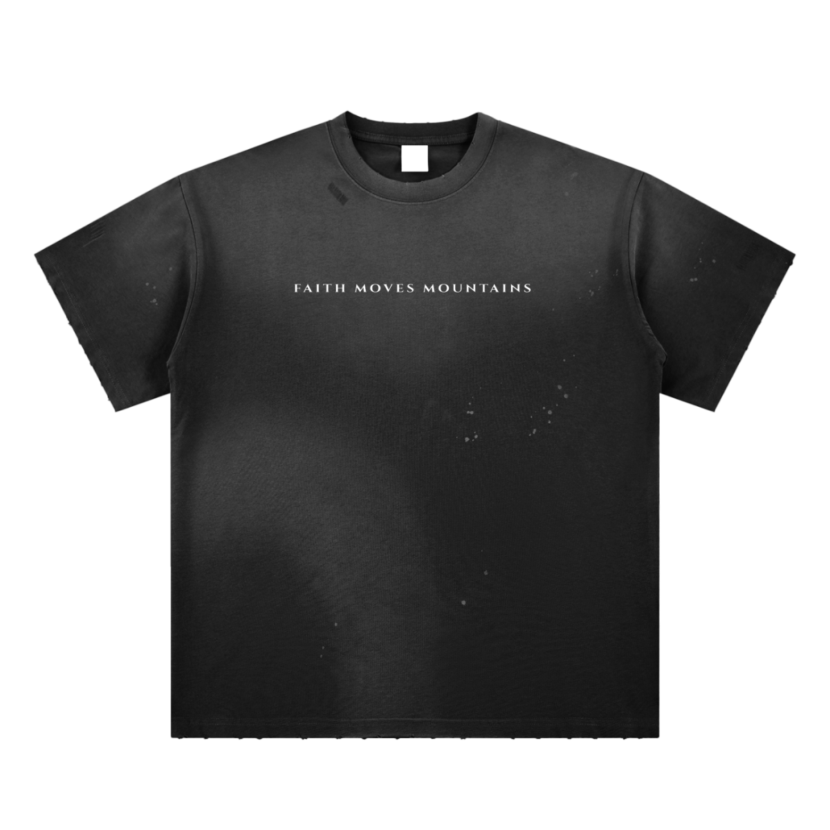 S Faith Moves Mountains | Sunfade Paint Splatter Tee