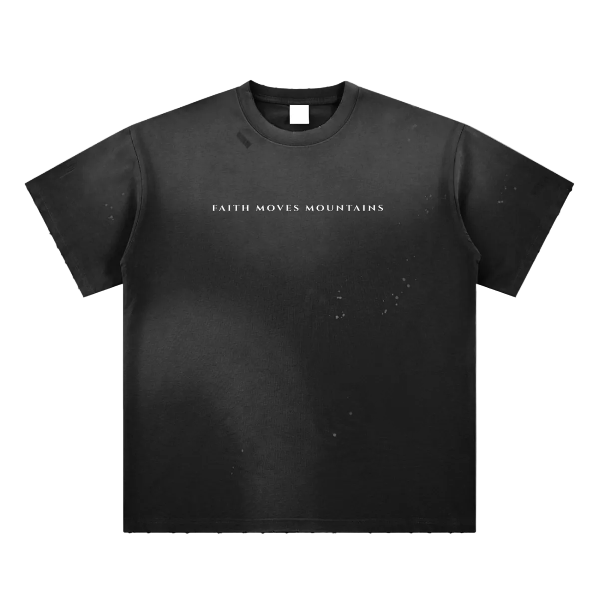  S Faith Moves Mountains | Sunfade Paint Splatter Tee