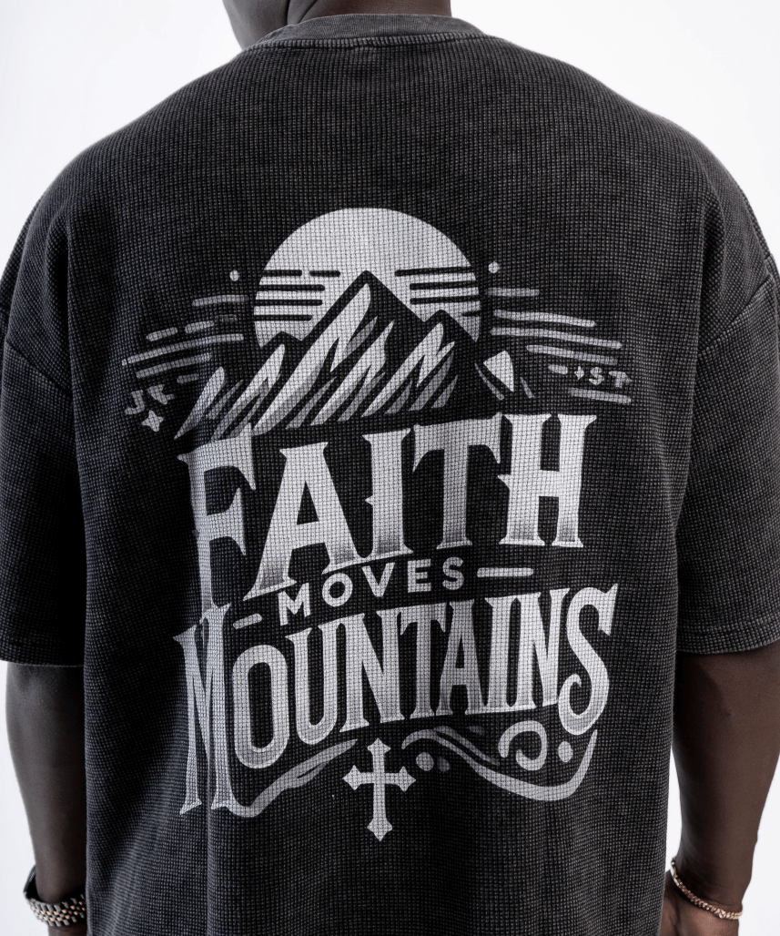 Faith Moves Mountains | Waffle-Texture Boxy T-Shirt