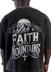 Faith Moves Mountains | Waffle-Texture Boxy T-Shirt