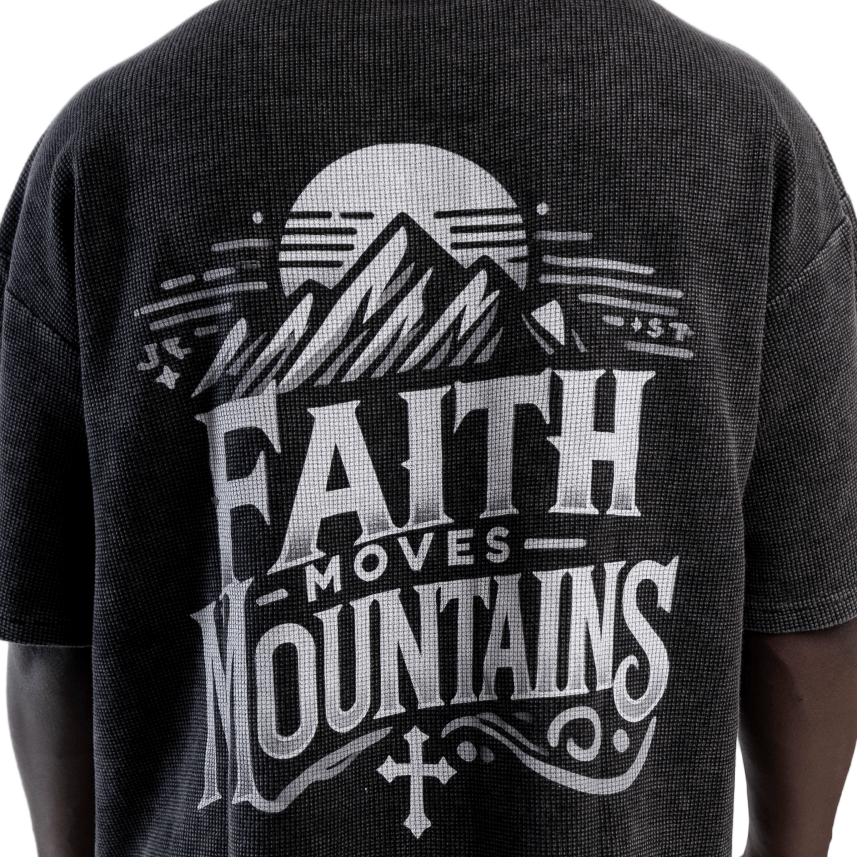Faith Moves Mountains | Waffle-Texture Boxy T-Shirt