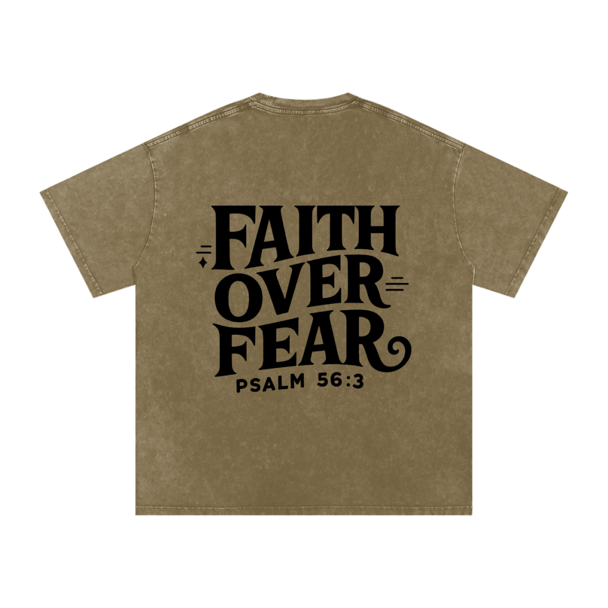 Faith Over Fear | Acid Wash Oversize T-Shirt – Black Design