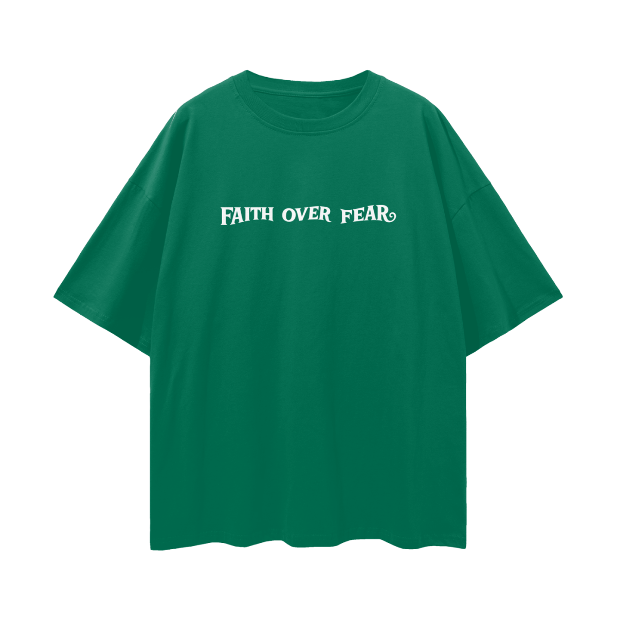  S Faith Over Fear | Oversize Deep Drop Shoulder Tee