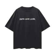 Black Beauty / S Faith Over Fear | Oversize Deep Drop Shoulder Tee