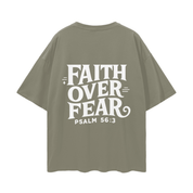Faith Over Fear | Oversize Deep Drop Shoulder Tee
