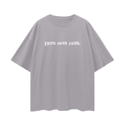 Light Gray / S Faith Over Fear | Oversize Deep Drop Shoulder Tee
