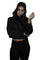 Black / 2-4 Moon Oath | Cropped Half-Zip Hoodie