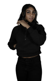 Moon Oath | Cropped Half-Zip Hoodie