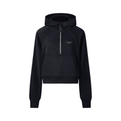 Black / 2-4 Moon Oath | Cropped Half-Zip Hoodie
